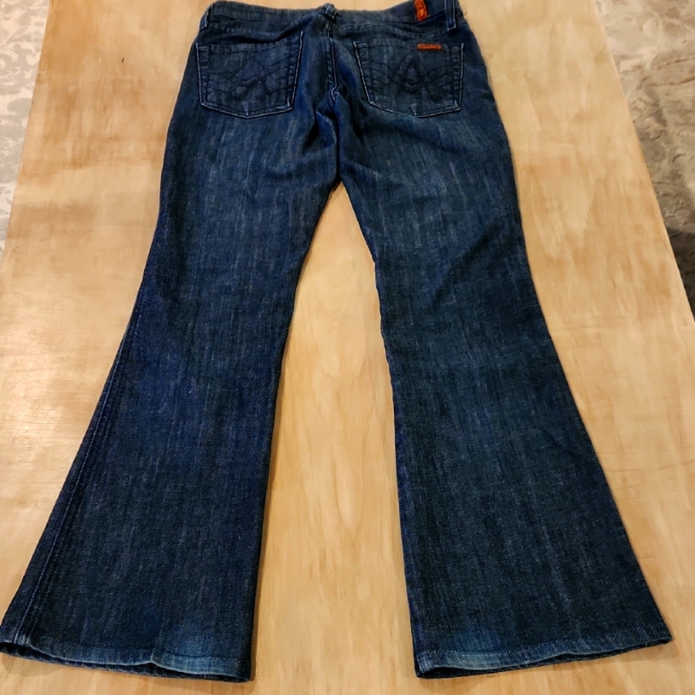 7 For All Mankind Dark Blue Boot Cut Jeans